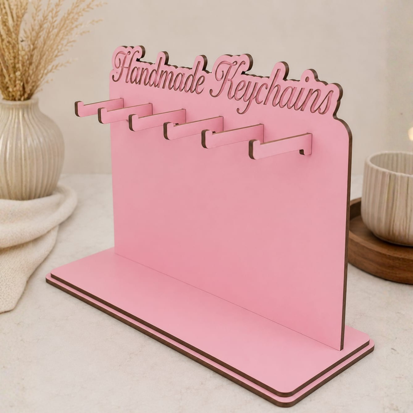 Laser Cut MDF Keychain Display Stand.