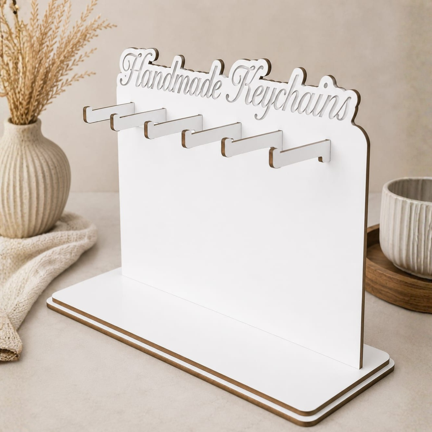 Laser Cut MDF Keychain Display Stand.