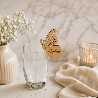 Personalized MDF Butterfly Glass Charm.