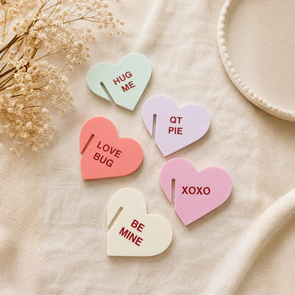 Personalised Perspex Heart Glass Charms.