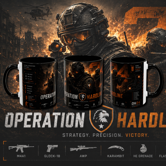 "Operation hardline" two tone gaming mug.