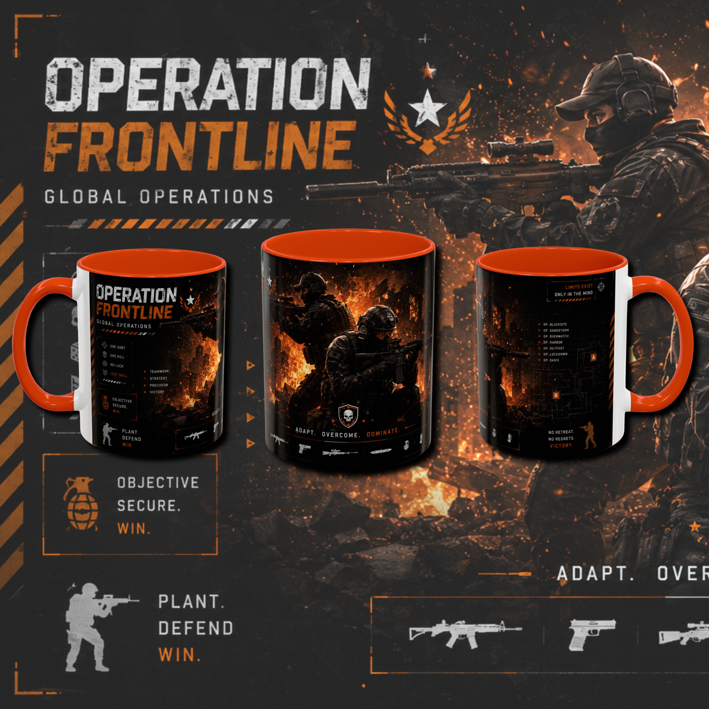 "Operation frontline" two tone gaming mug.