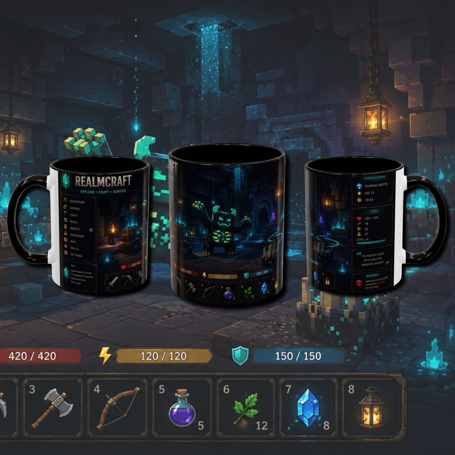 "Realmcraft" two tone gaming mug.
