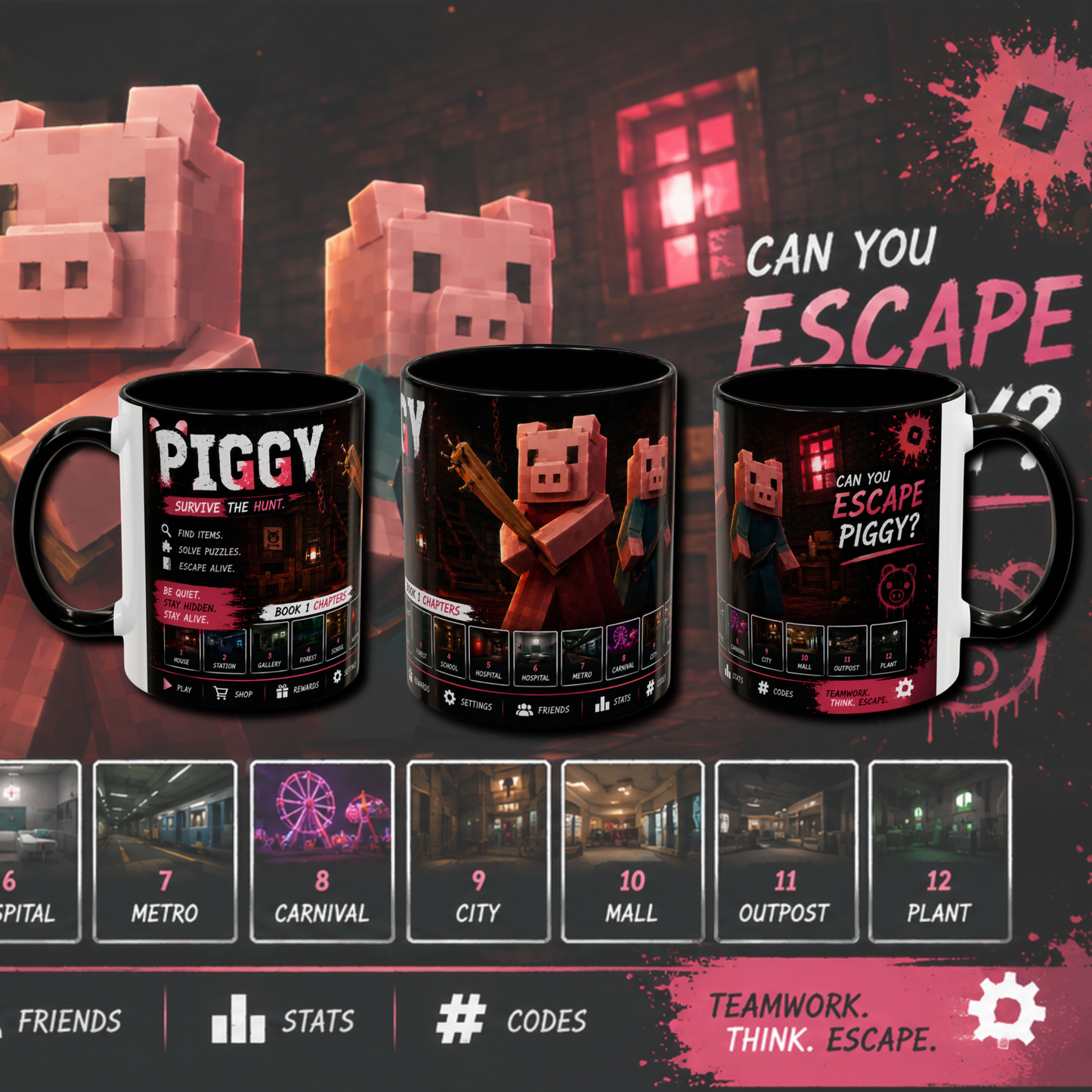"Piggy" two tone gaming mug.