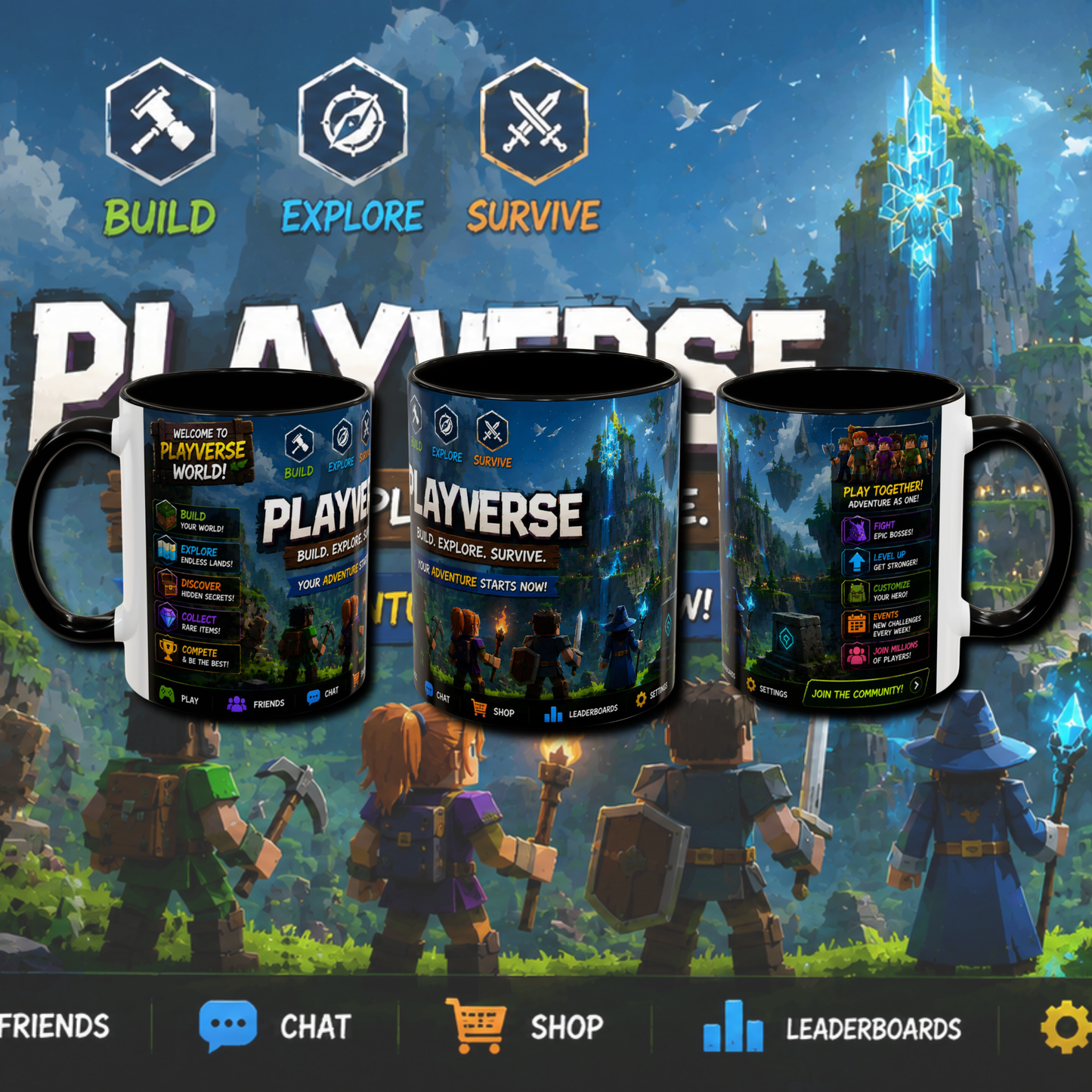 "Play verse" two tone gaming mug.