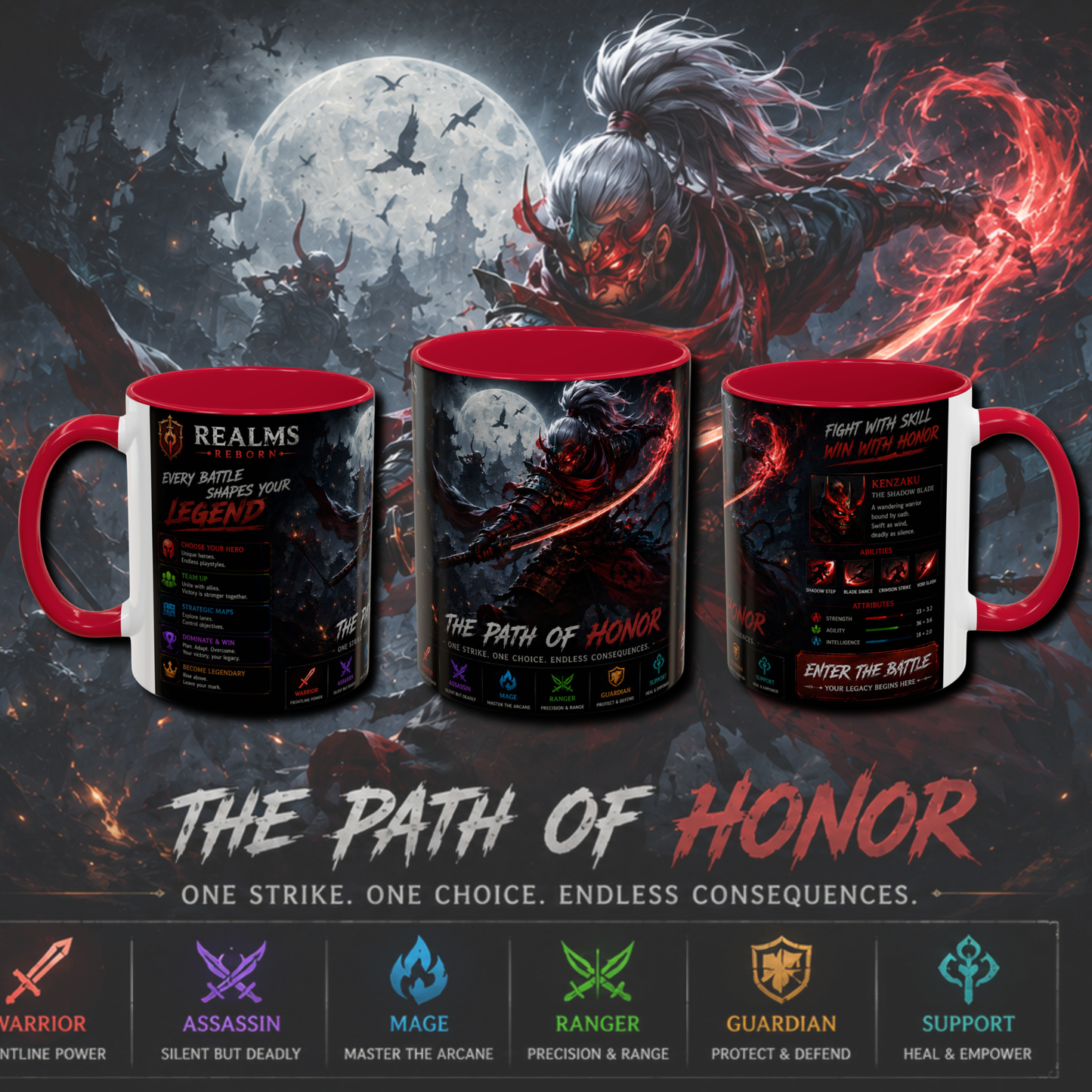 "Realms reborn" two tone gaming mug.