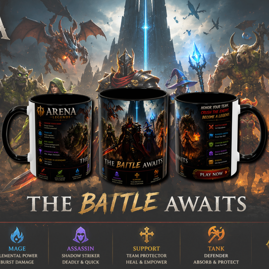 "Arena legends" two tone gaming mug.