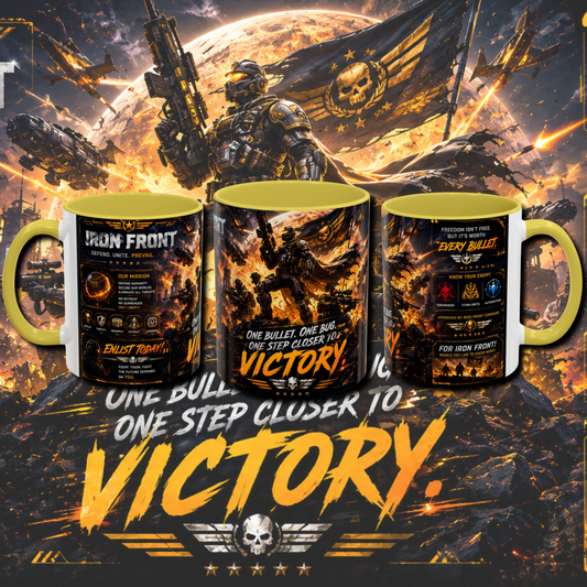 "Iron front" two tone gaming mug.