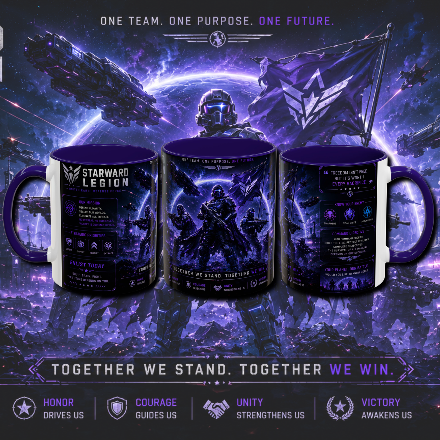 "Starward legion" two tone gaming mug.