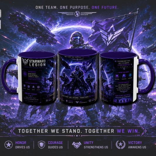 "Starward legion" two tone gaming mug.