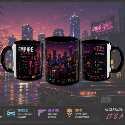 "Empire city" two tone gaming mug.