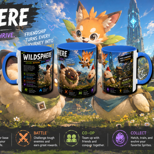 "Wild sphere" two tone gaming mug.