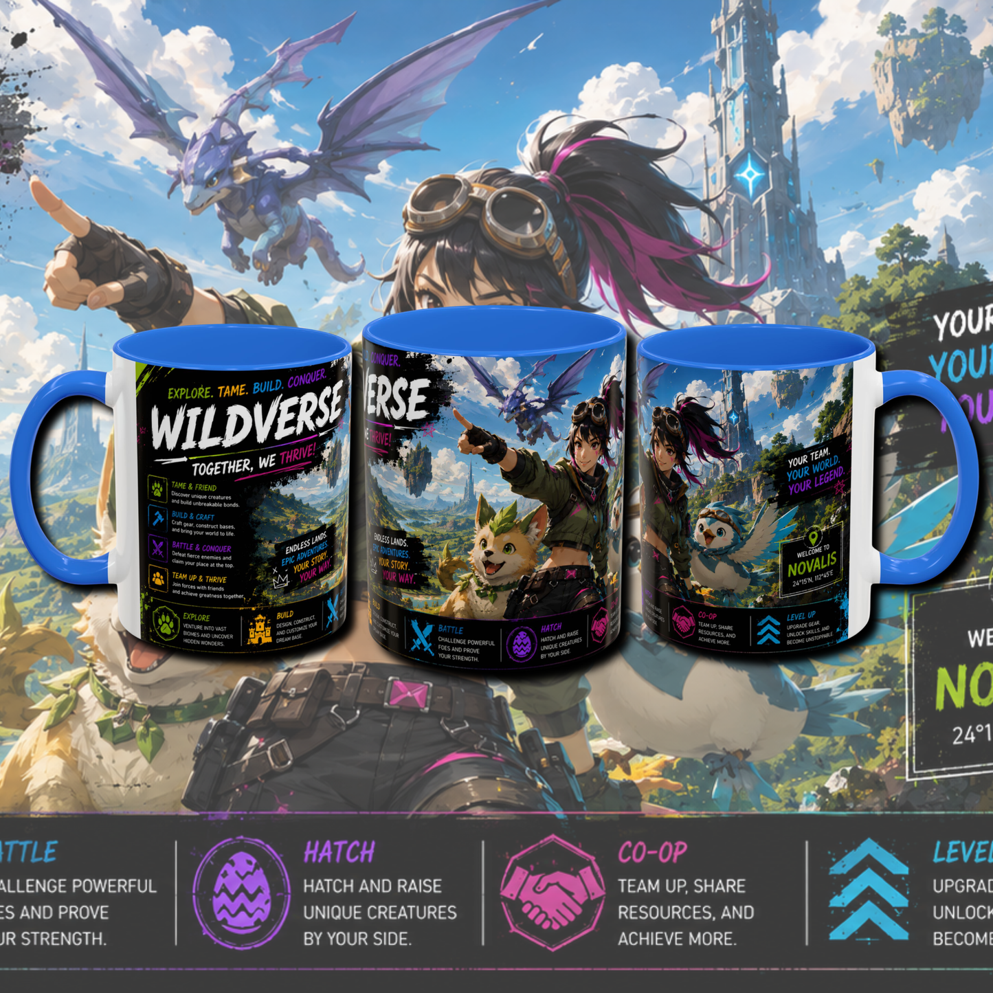 "Wild verse" two tone gaming mug.
