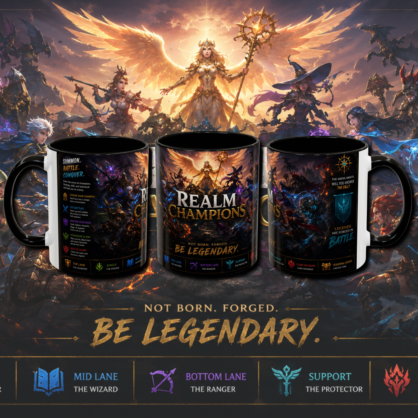 "Realm champions" two tone gaming mug.
