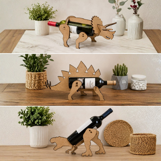 Dinosaur Wine Bottle Holder – Laser Cut MDF.