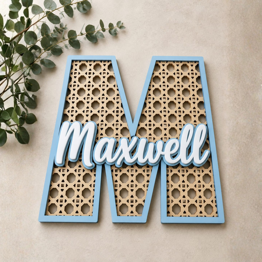 Personalized Layered Wooden Name Sign.