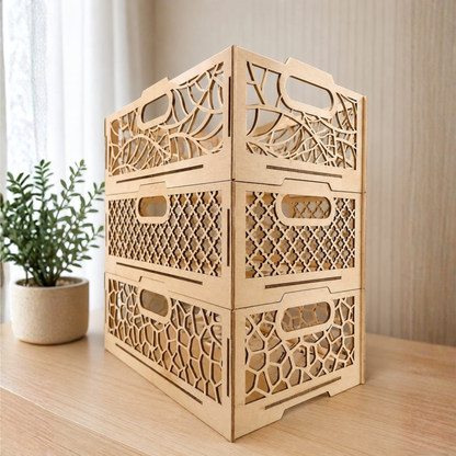 Laser Cut MDF Storage Crate.