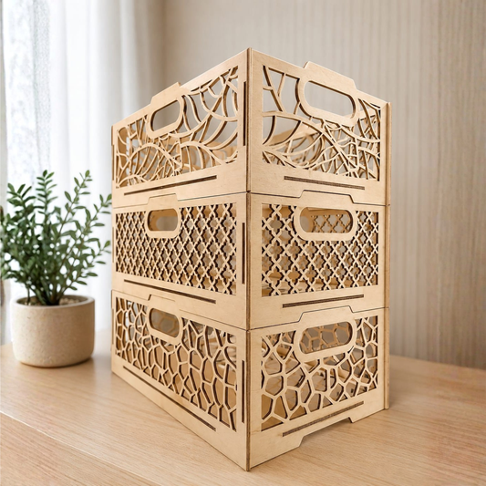 Laser Cut MDF Storage Crate.