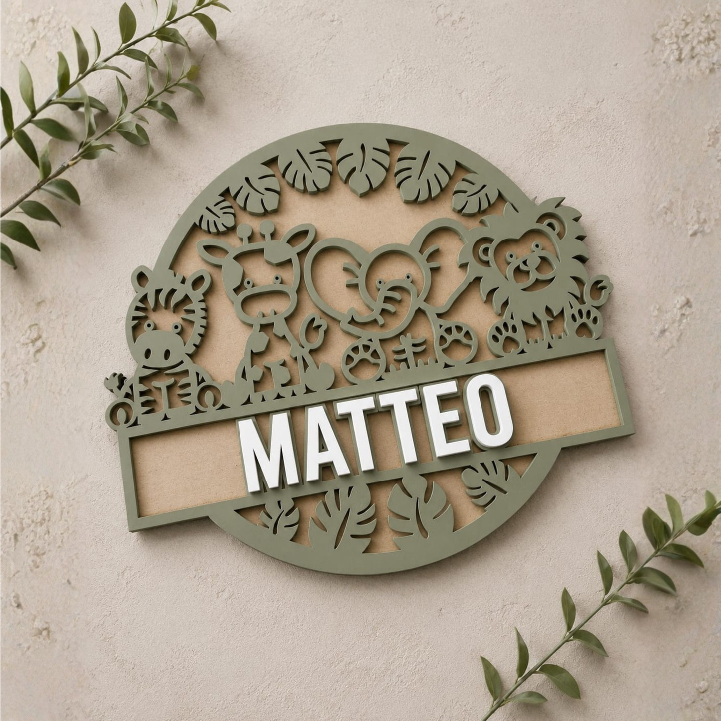 Personalized Safari Name Sign.