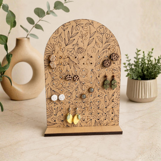 Laser Engraved Earring Display Stand.