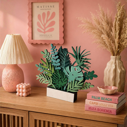 Decorative Layered MDF Plant Display.