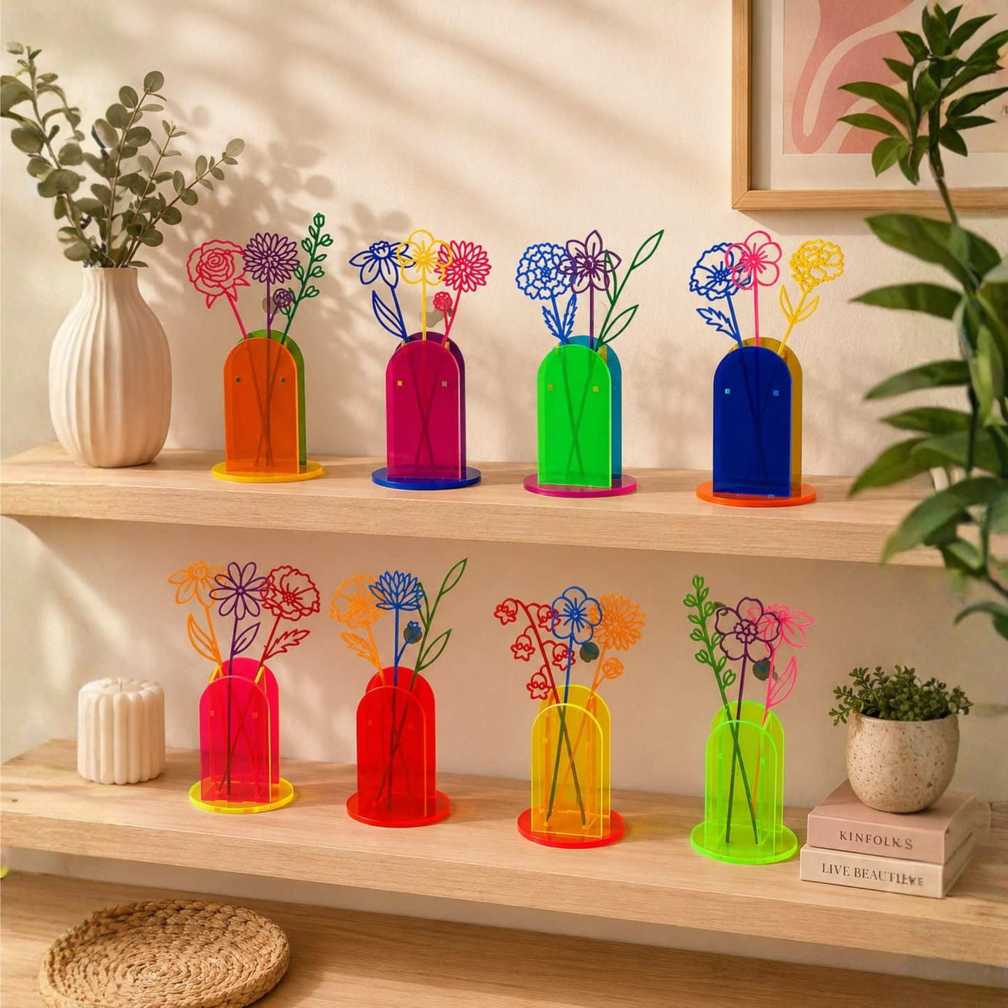 Perspex Flower Vase Gift Set.
