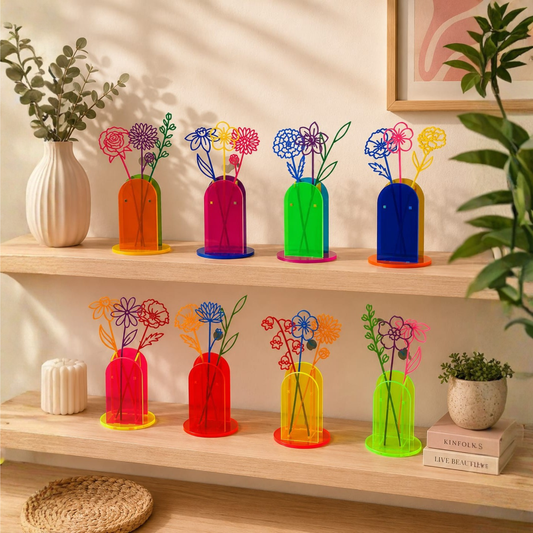 Perspex Flower Vase Gift Set.