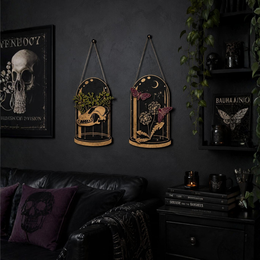 Layered Gothic Botanical Wall Art.