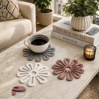 Decorative Floral MDF Coaster Set.