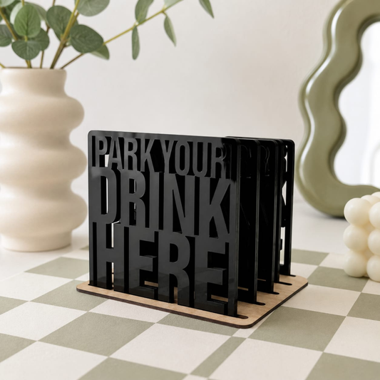 Perspex Coaster Set with Holder.