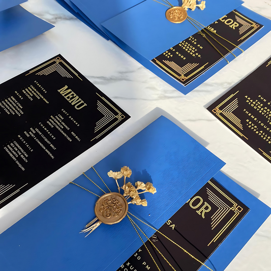 Blue Bachelor Invitations
