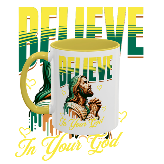 "Believe" two tone sublimation mug.