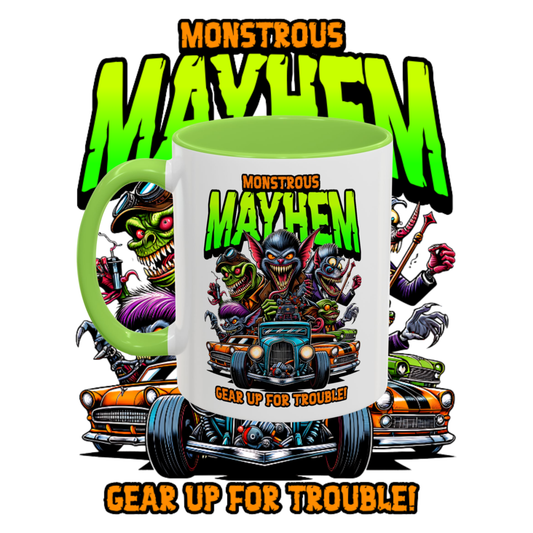 "Mayhem" two tone sublimation mug.