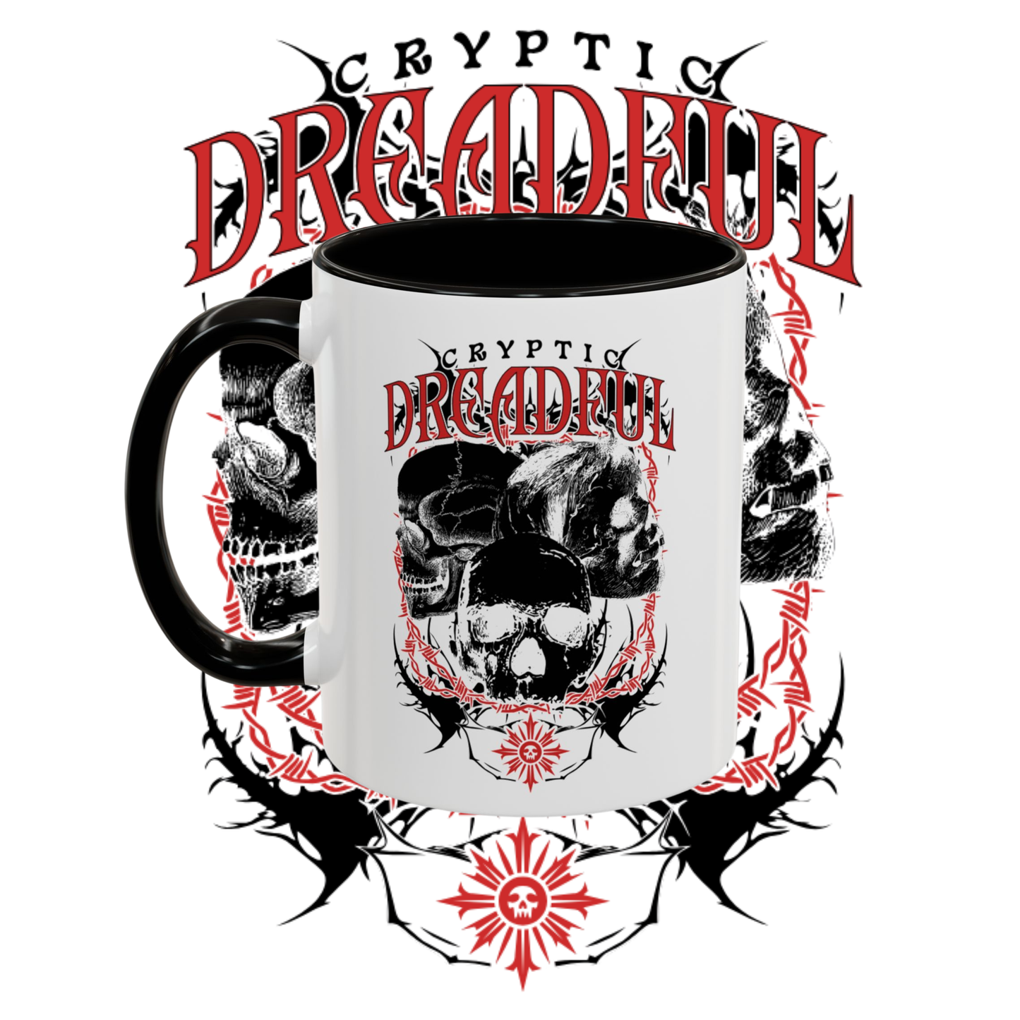 "Dreadful" two tone sublimation mug.