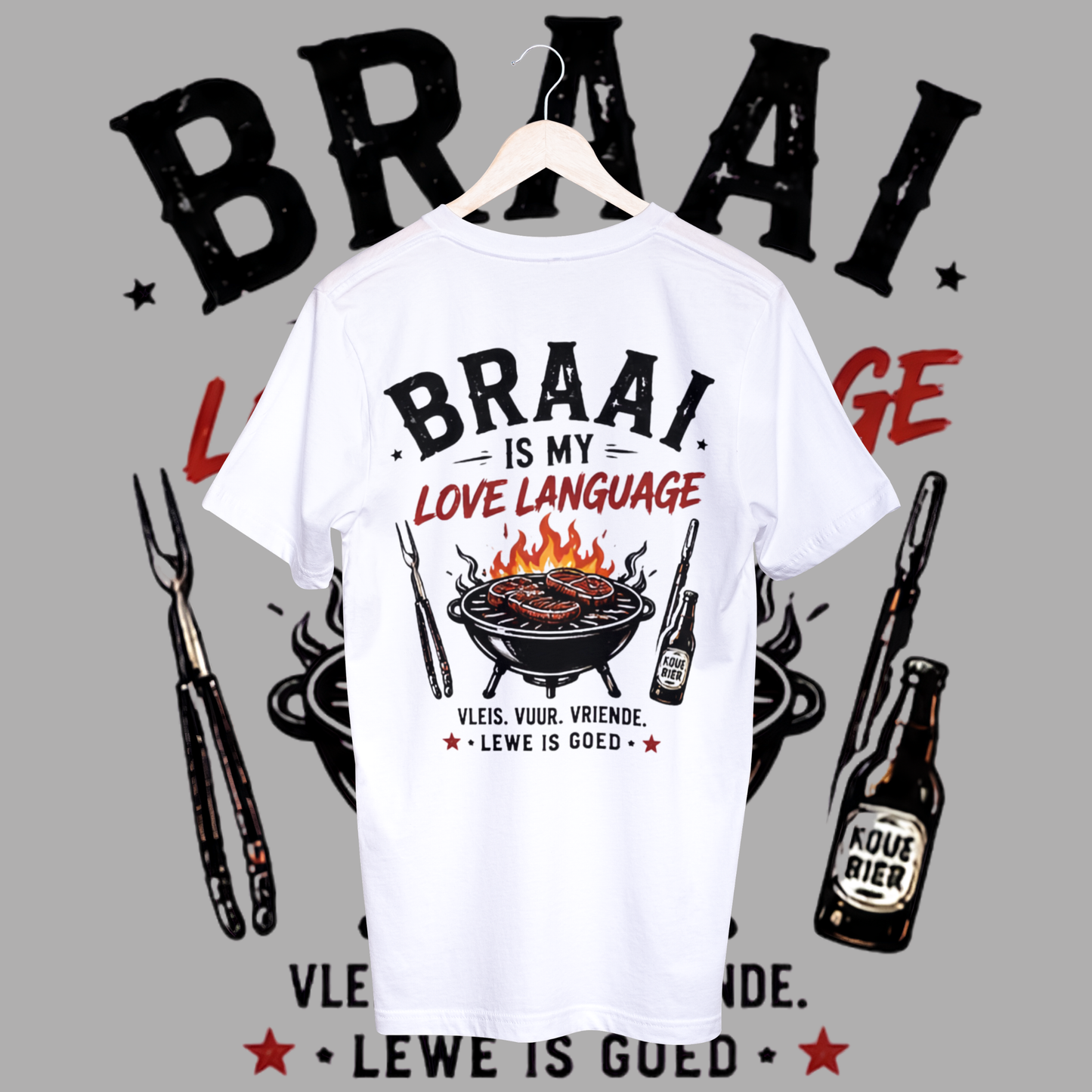 Men's braai is my love language t-shirt.