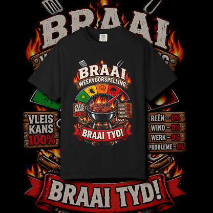 Men's "braai weervoorspelling" t-shirt.