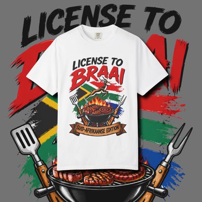 Men's "license to braai" t-shirt.