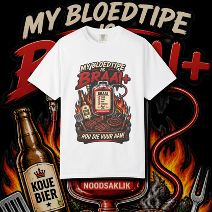 Men's "my bloedtipe is braai" t-shirt.
