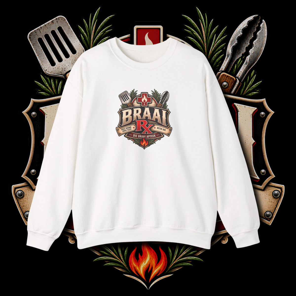 Men's "braai apteek" sweater.