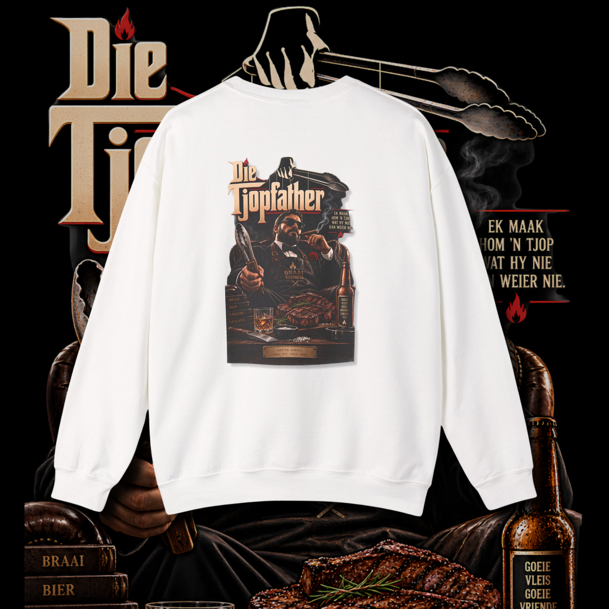 Men's "braai mafia" sweater.