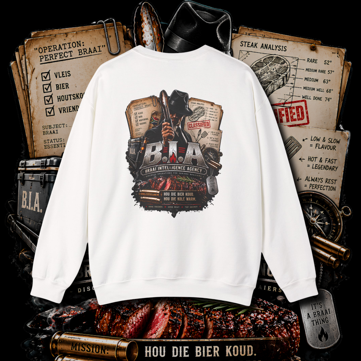 Men's "agent of the braai" sweater.