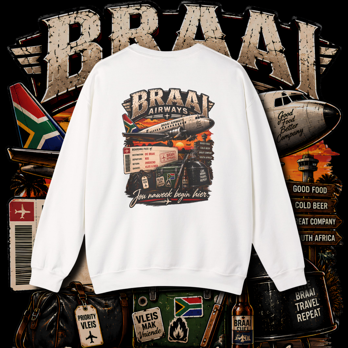 Men's "braai airways" sweater.