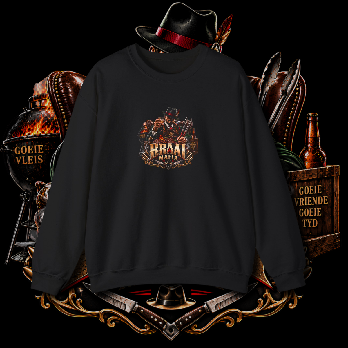 Men's "braai mafia" sweater.