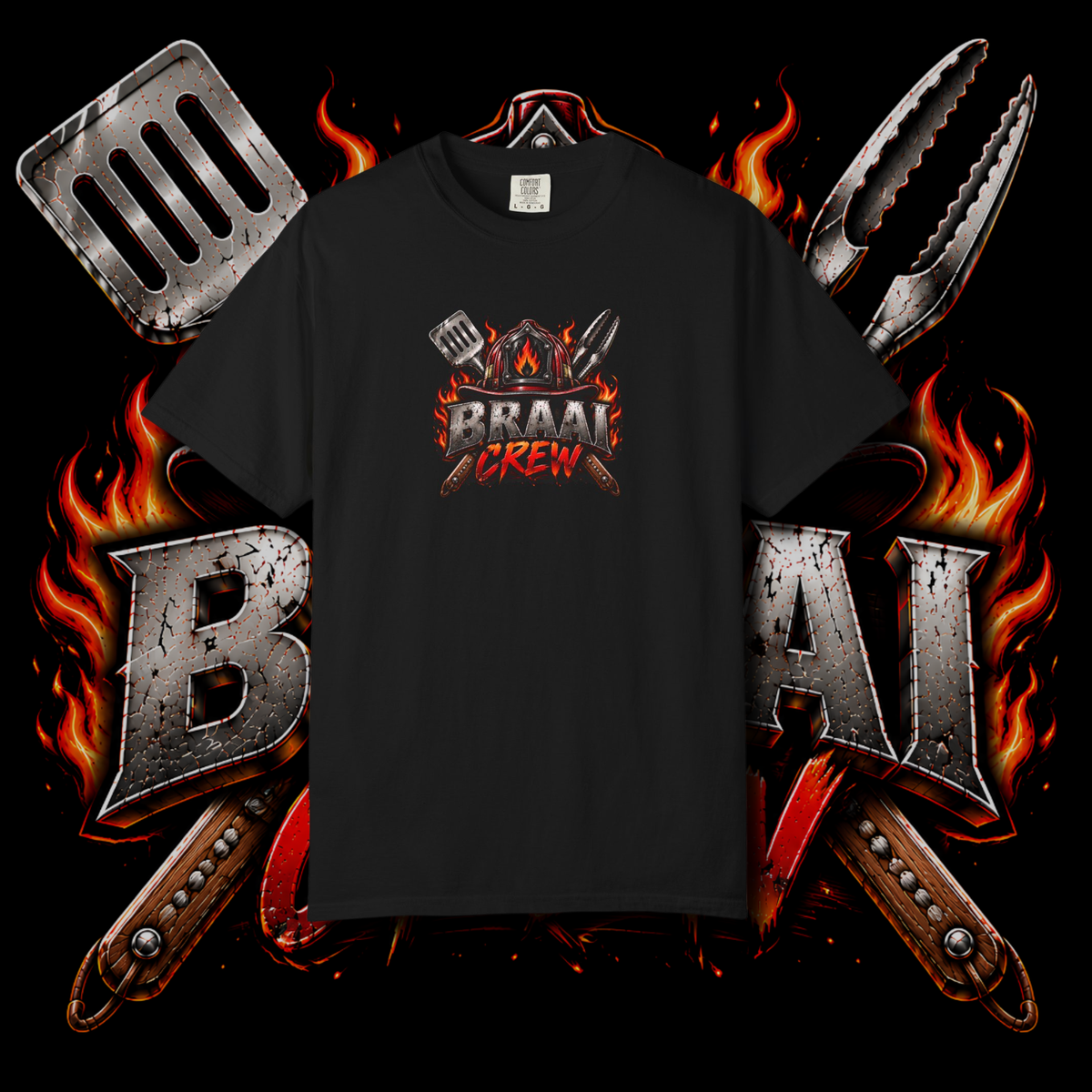 Men's "braai crew" t-shirt.
