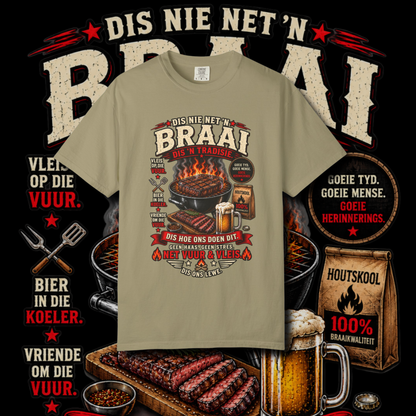 Men's "dis nie net braai nie dis n tradisie" t-shirt.