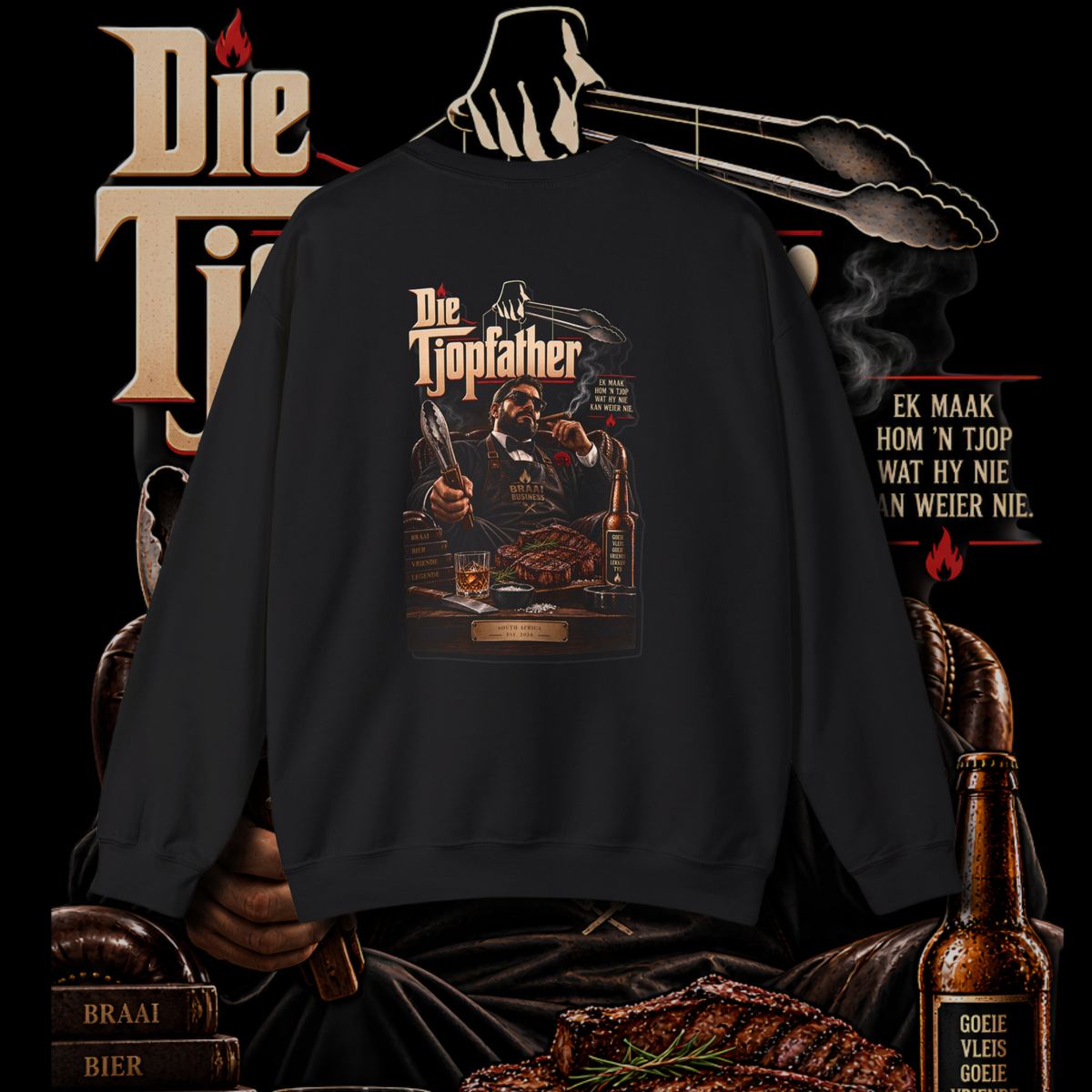 Men's "braai mafia" sweater.