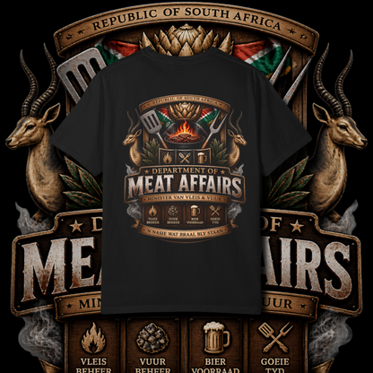 Men's "minister van vleis en vuur" t-shirt.