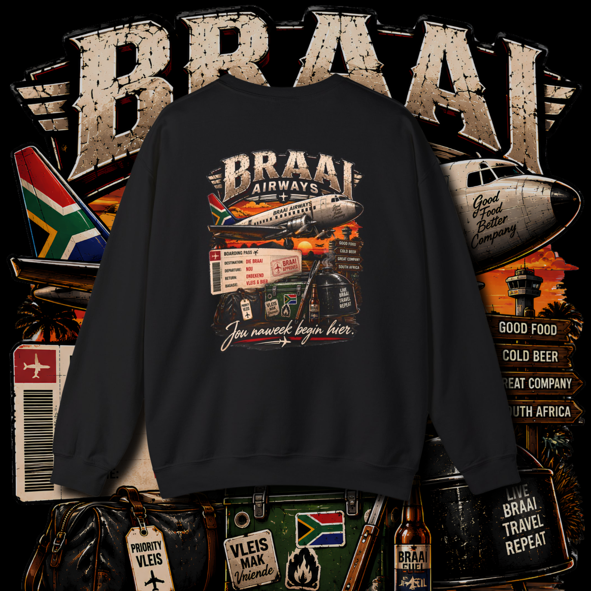 Men's "braai airways" sweater.