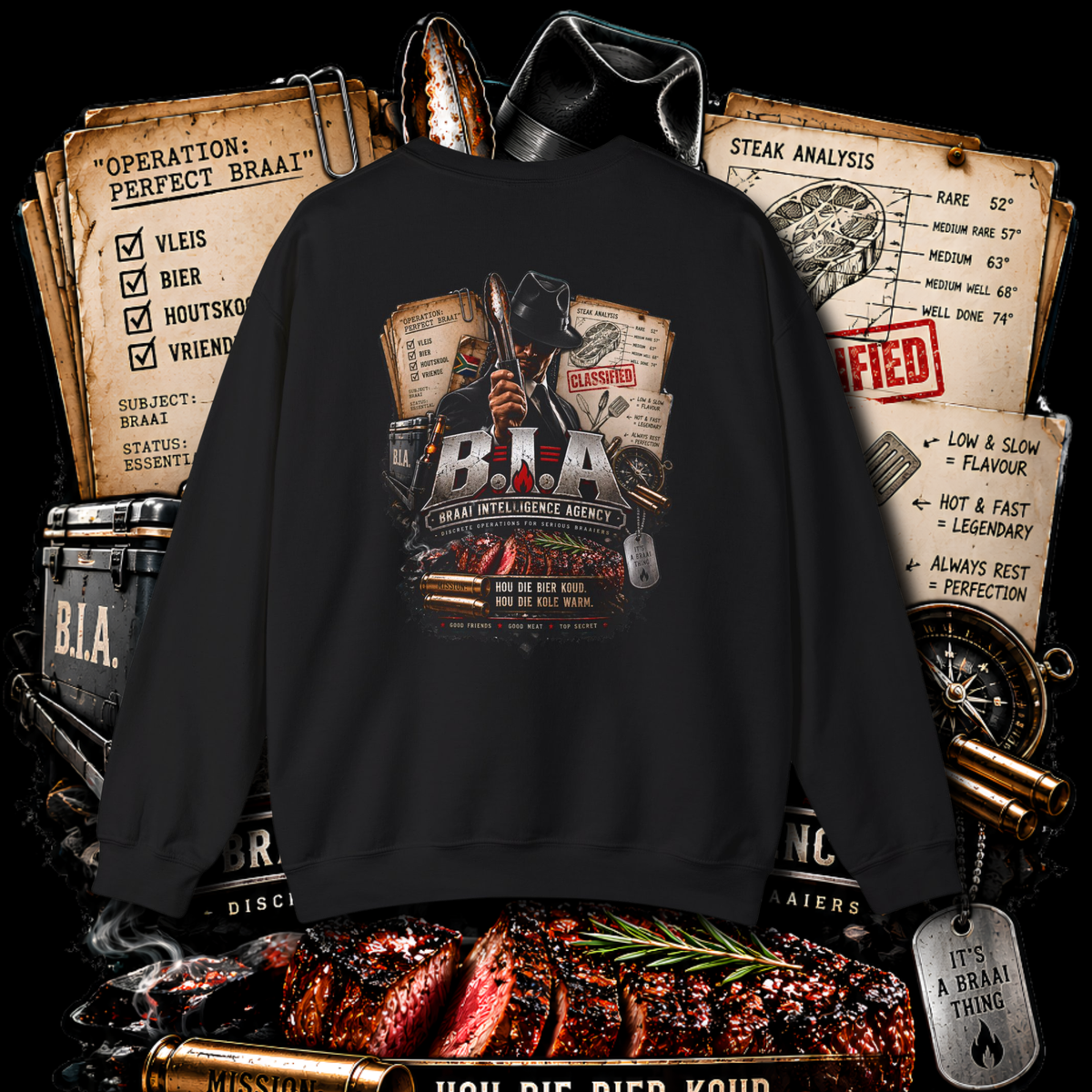 Men's "agent of the braai" sweater.