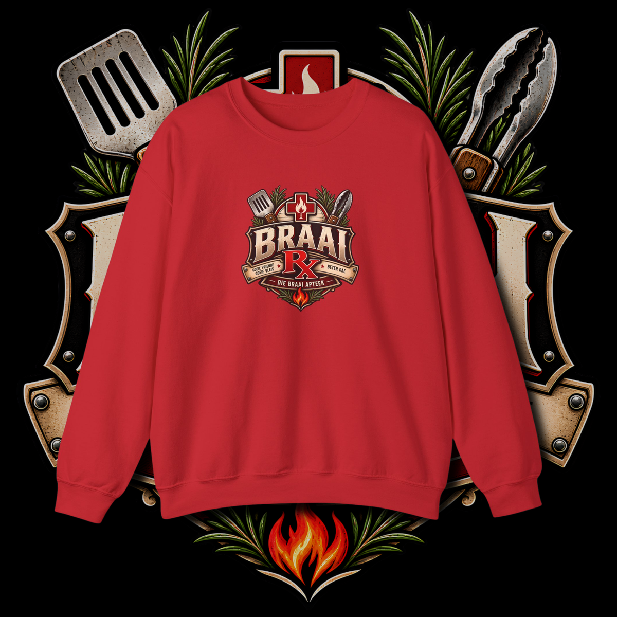 Men's "braai apteek" sweater.